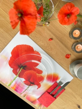 Tischset Platzset abwaschbar Klatschmohn von ARTIPICS